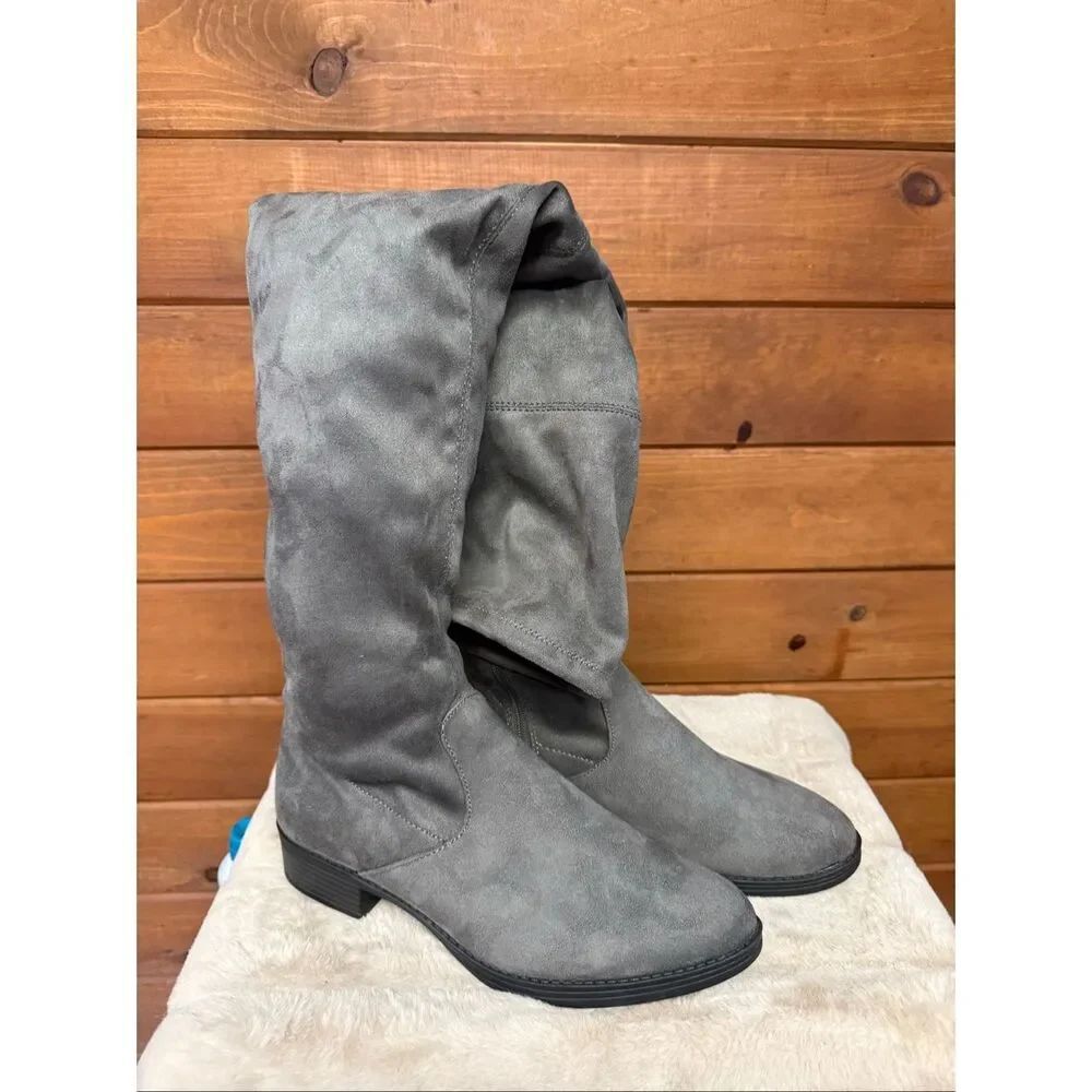 Circus By Sam Edelman Peyton Dark Gray Over Knee Boots Sz 9.5 NIB